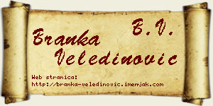 Branka Veledinović vizit kartica